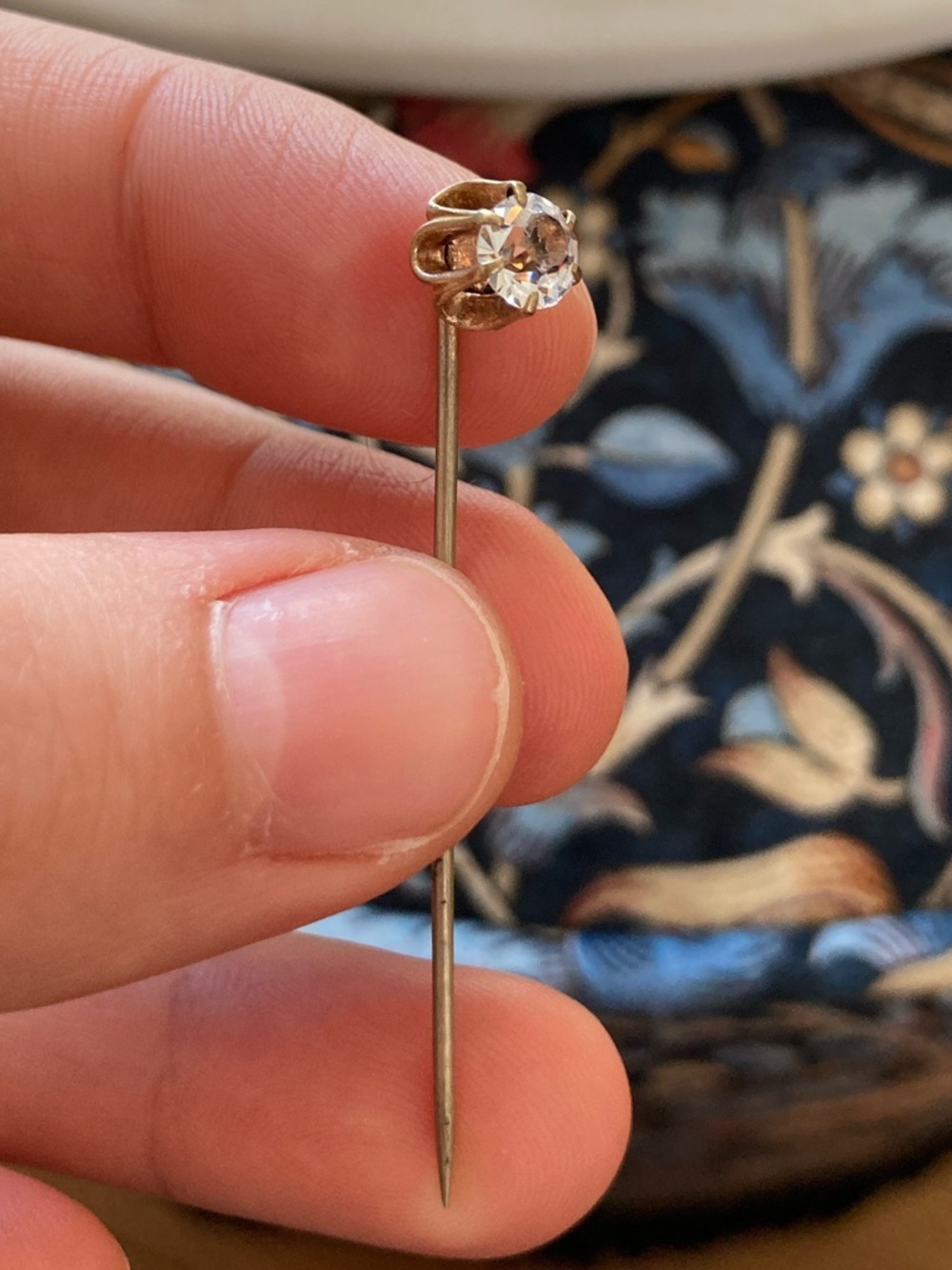 Antique Victorian Faceted Paste/Glass Stick Pin